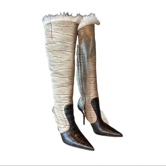 Vicini Fur Lined Embossed Boots - Picture 6 of 11